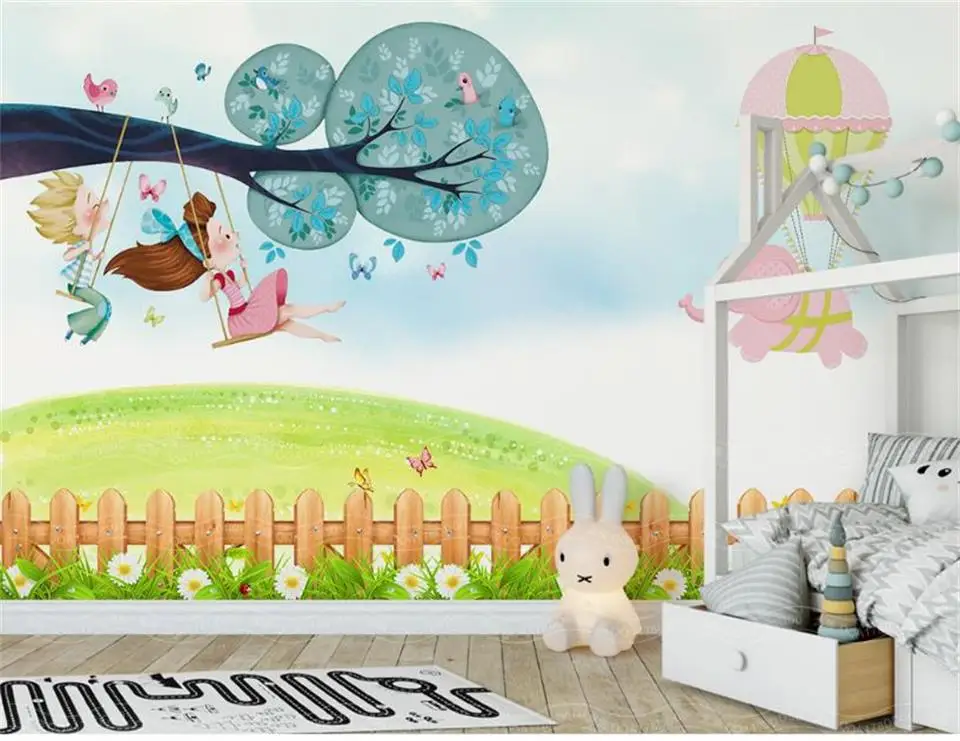 Пользовательские размеры 3d фото обои Гостиная дети росписи простые маленькие