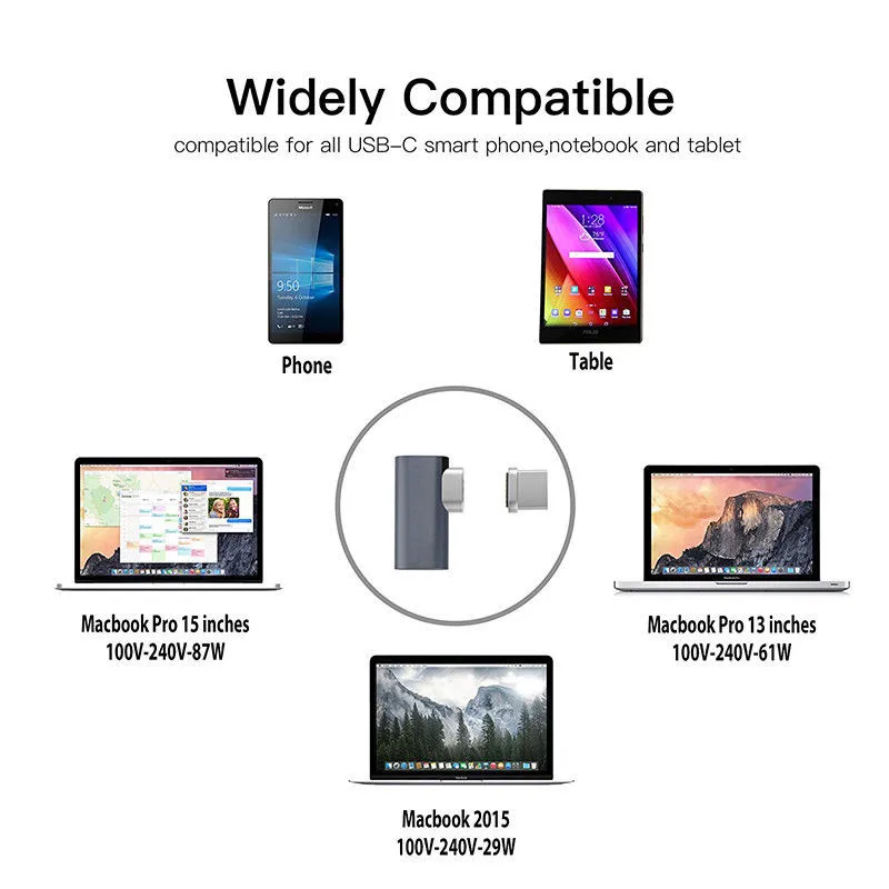 4.3A USB C Магнитный адаптер L Tip кабель преобразует в зарядный для Macbook Pro 2017/2016|usb c