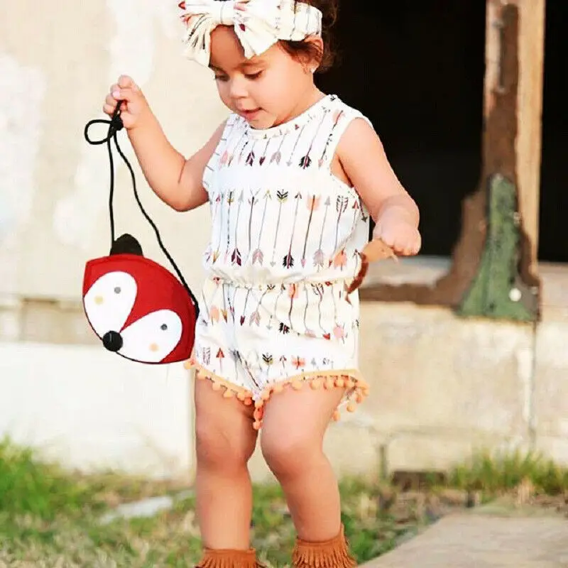 2019 брендовый Боди без рукавов для новорожденных девочек комбинезон с кисточками