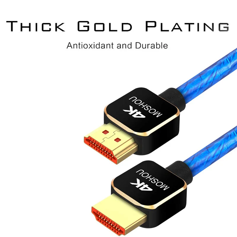 HDMI кабели 4K Ультра высокая скорость 18 Гбит/с HDMI 2.0a 4K@ 60Hz Ethernet совместимы с Apple Roku samsung QLED LG sony tv MOSHOU
