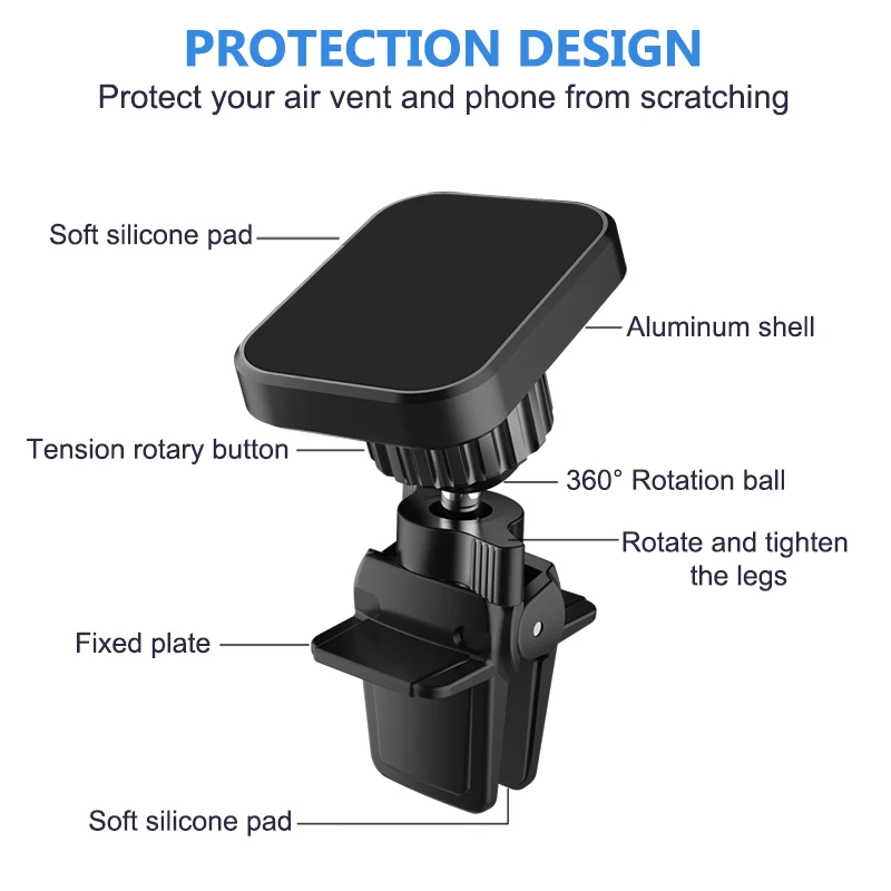 Универсальный магнитный автомобильный держатель Vent 360 градусов GPS Стенд Air Mount