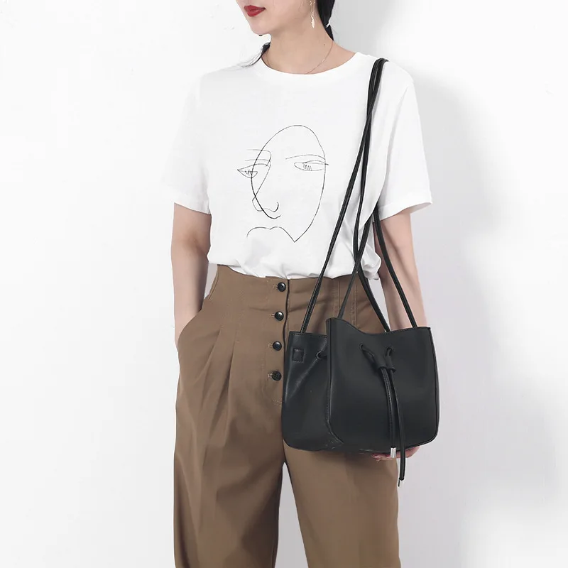 Youda 2019 Мода ретро Drawstring One сумка на плечо большой емкости PU материал сумки