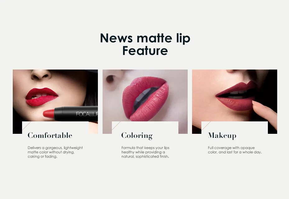 Focallure Matte губная помада, 19 цветов, водостойкая, стойкая, легко носить, профессиональная губная помада, губы телесного цвета, макияж