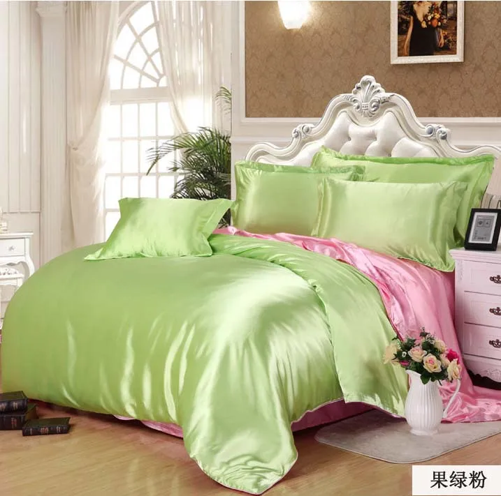 Роскошный домашний текстиль набор постельного белья из шелка и сатина для