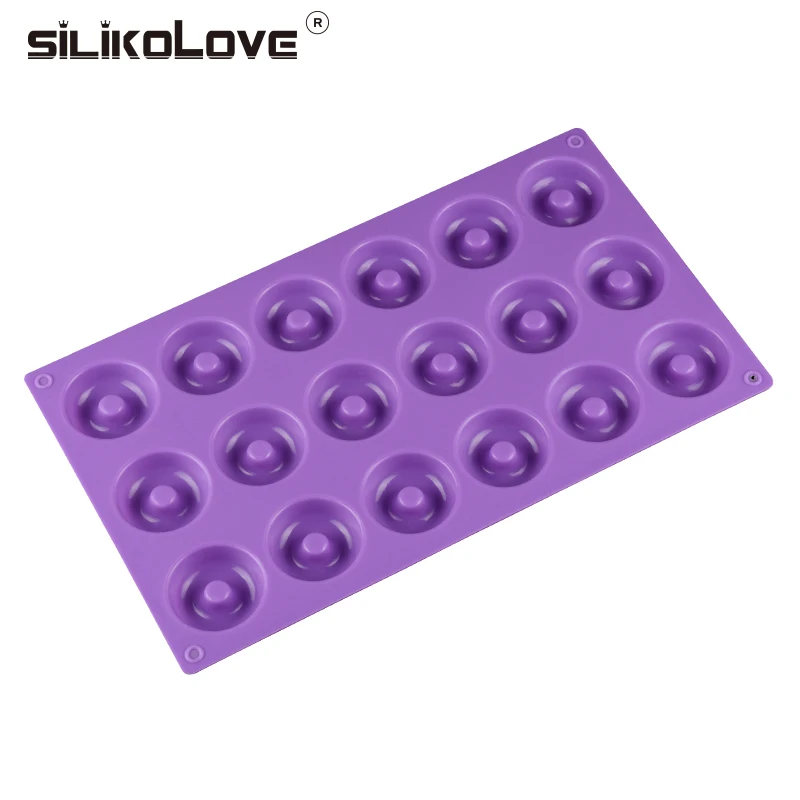 

New 18 cavity Mini Donuts Round Shaped Dessert Silicone Mold Chocolate Biscuit Cake Cupcake Molds Doughnut Mould Chocolate Ice