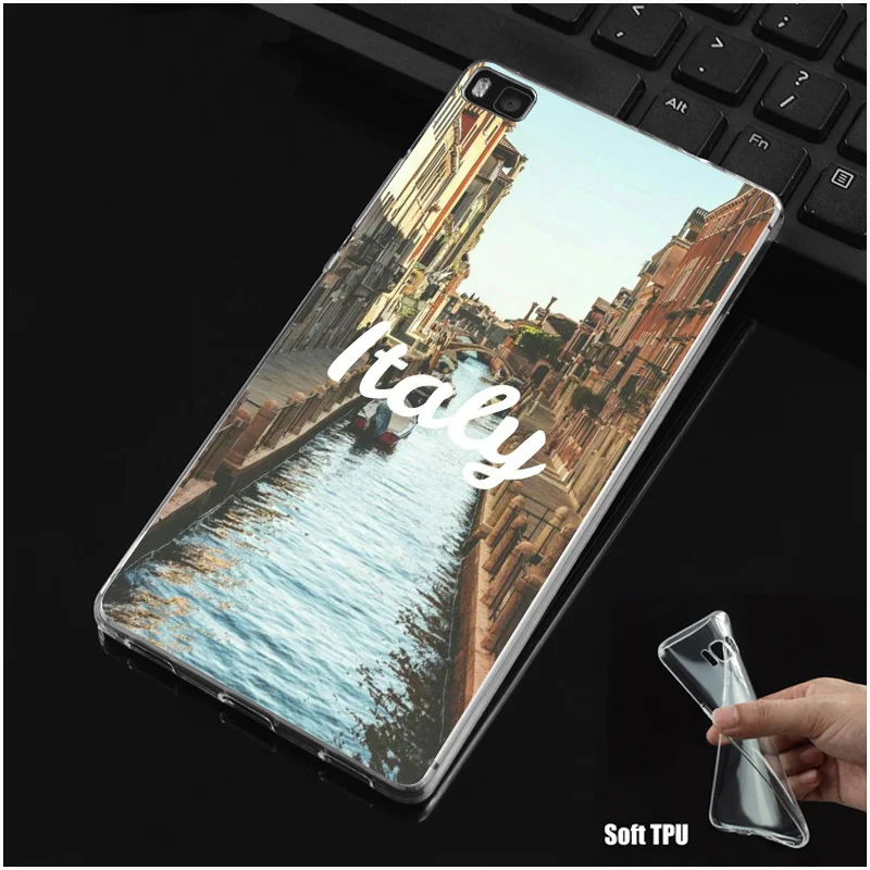 DREAMFOX N221 Text City Soft TPU Silicone Cover For Huawei P8 P9 P10 Lite Plus 2017 Honor 8 9 Pro 6X Case |