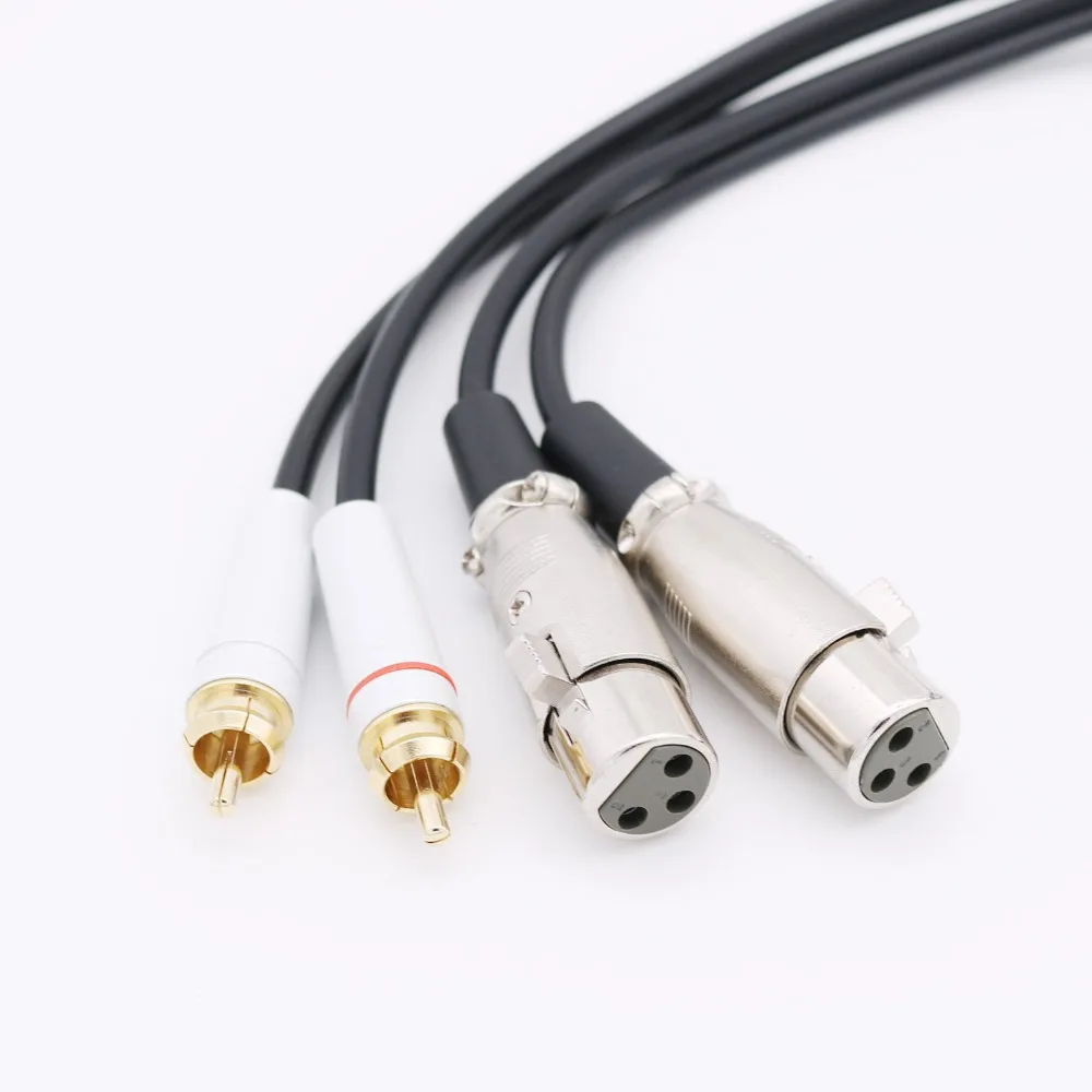 1 шт. 5Ft 2 XLR Female to RCA Male Phono Plug Dual Mixer Stereo Pro аудио кабель 5 м | Электроника