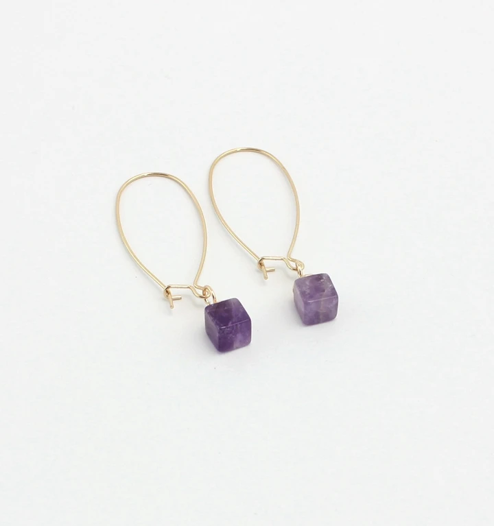 Маленькие квадратные Розовые и фиолетовые большие серьги подвески с крючком для