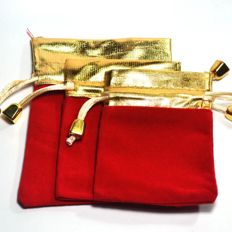 100 шт. бархатные мешочки для хранения ювелирных изделий|pouch velvet|velvet drawstringjewelry storage |