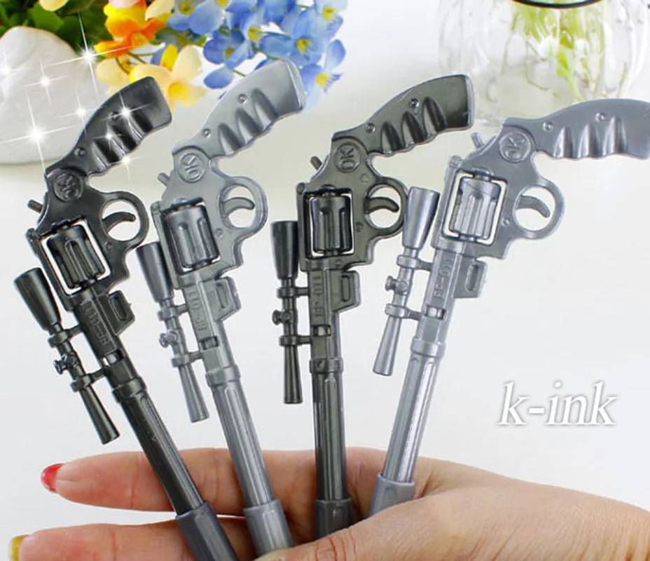 

2pcs/lot Novelty Hand Gun Shaped Ballpoint Pen for Children's toy as Kids Writing Supplies
