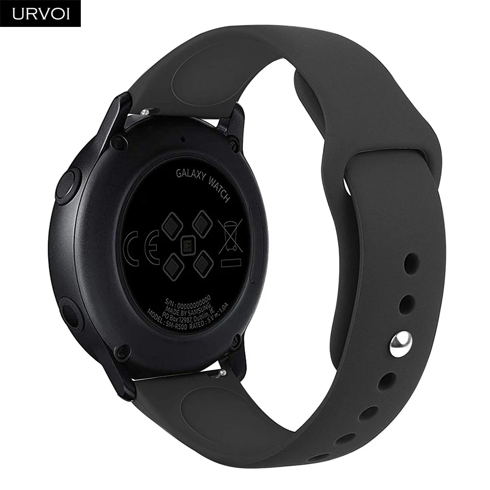 URVOI ремешок для Galaxy Watch Active/42 мм/46 мм спортивный силиконовый ремешок дизайн быстросъемные шпильки мягкая удобная замена - Цвет ремешка: Black
