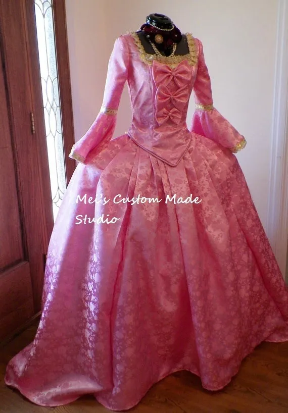 Французский розовый маскарадный бальный костюм Mardi Gras Panniers на заказ|dress gown|marie