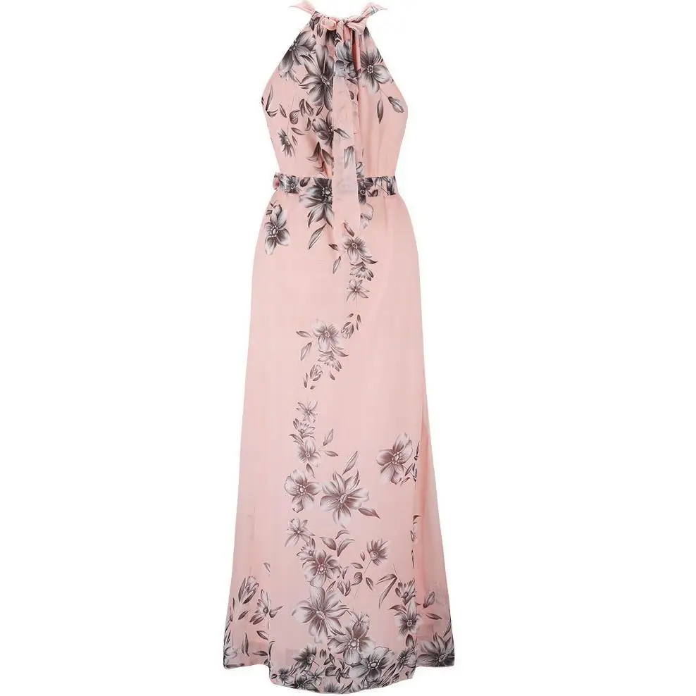 Plus Size S-6xl Women Dress Spring Summer Chiffon Ladies Sleeveless Printing Long Bohemia Beach Fat Clothes Y42 | Женская одежда