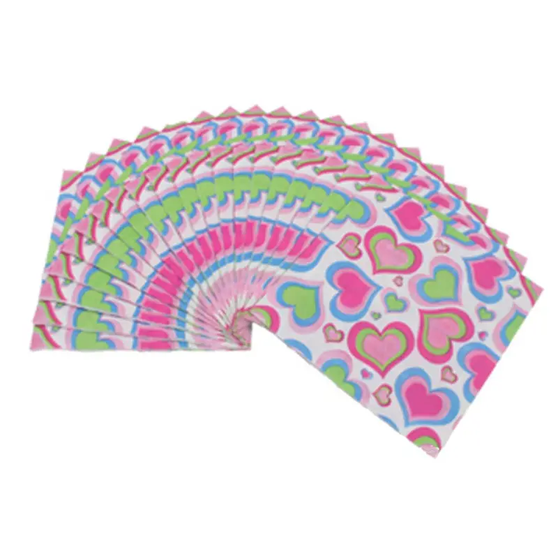 100 шт Розовый Фиолетовый в форме сердца одноразовая салфетка бумажные салфетки