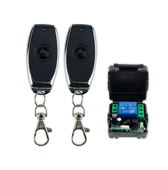 2 senders DC12V 1CH 50 метров Беспроводная система дистанционного управления металлический ключ переключатель 315/433 МГц для системы контроля доступа Замок одной двери - Цвет: 2 senders