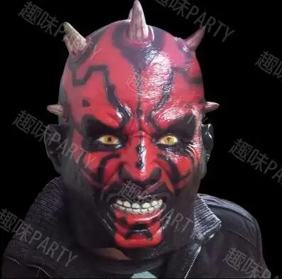Latex Darth Maul Mask Carnival Club Props Monster Mask Halloween Cosplay Ghost Face Scary Headwear