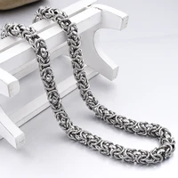 gokadima 7mm 316l stainless steel necklaces byzantine chain new mens jewelry 2019 fashion cool gift wholesale wn021