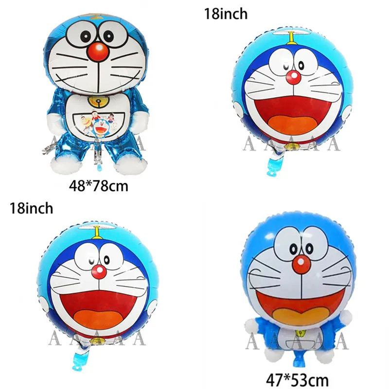 4 шт./лот Doraemon воздушный шар 18 дюймов с круглым и большие размеры regullar Doraemon воздушные шары из фольги для Набор для тематической вечеринки - Цвет: 4pcs mixed Doraemon