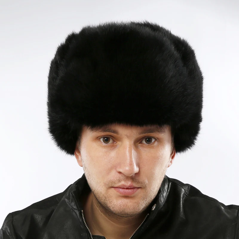 Мужские шапки авиаторы из натурального меха русская зимняя шапка ушанка
