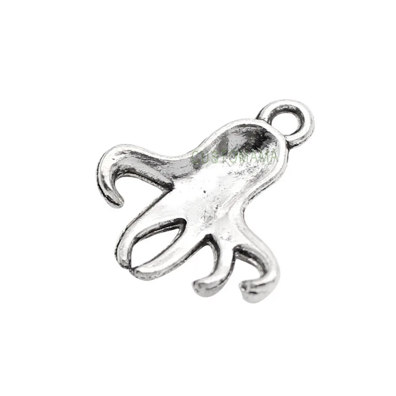100pcs-антикварные посеребренные маленькие Очаровательные Подвески Осьминог