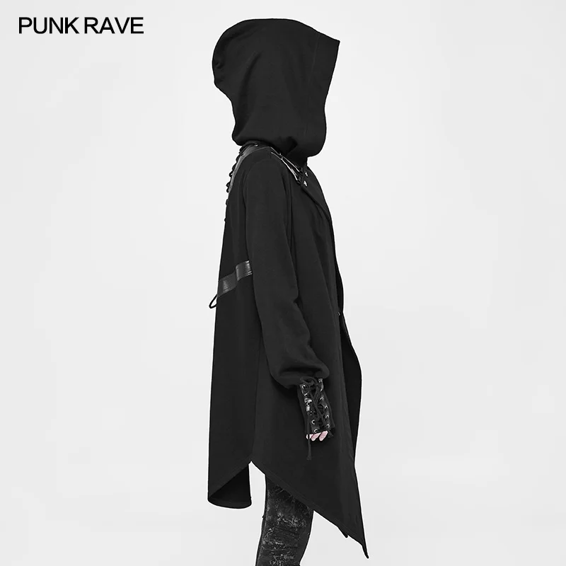 Черный хлопковый модный кардиган в стиле панк Свитер ведьмы Женское пальто