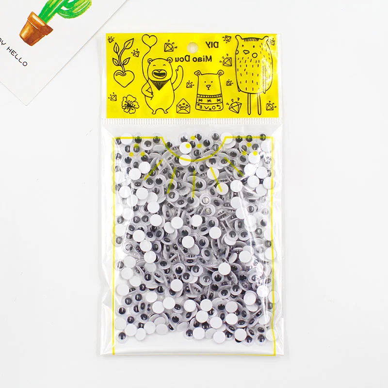 black 0.6cm 430pcs Новые Детские's глина для поделок материалы животного игрушечные глаза 6/8/10/12/14 мм, Фурнитура для бижутерии, черный глаз использованный для Аксессуары для куклы - Цвет: black 0.6cm 430pcs