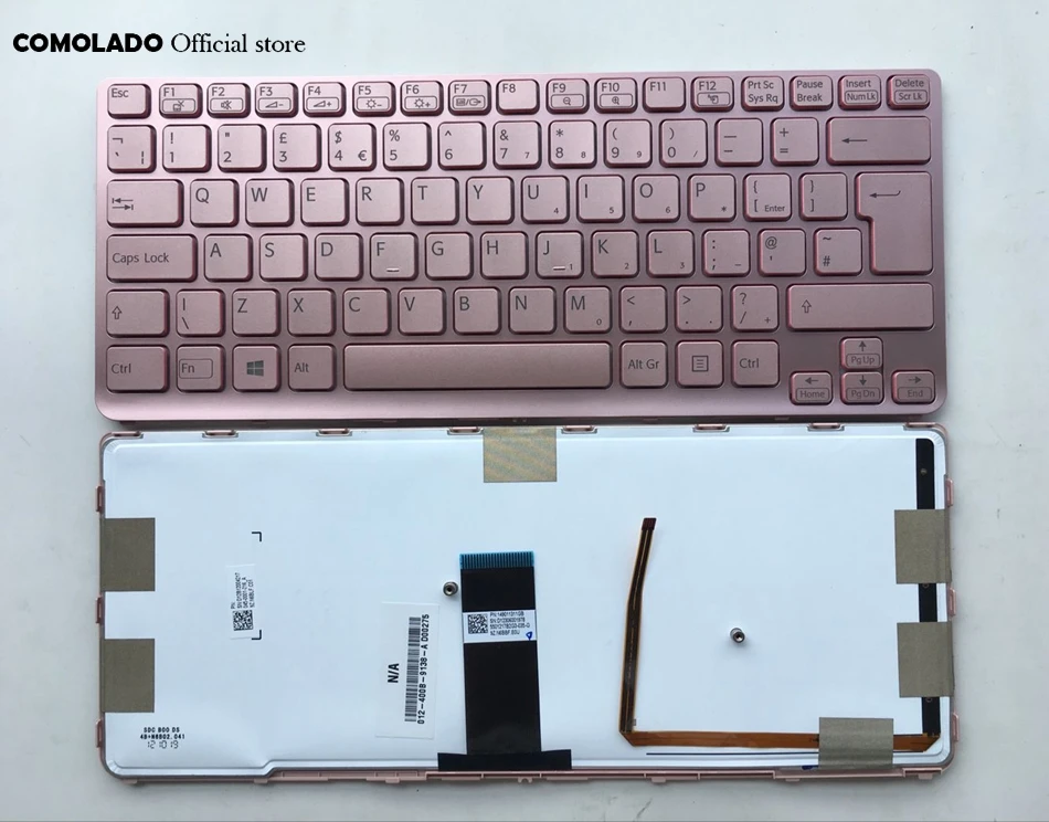 Британская клавиатура для Sony Vaio SVE 14 SVE14 SVS14 SVE14A с подсветкой розовой рамкой