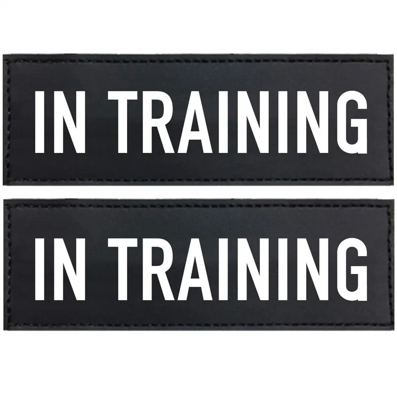 In Training FML домашнее животное патчи для собаки сбруя-жилет Светоотражающие удаленные наклейки 2 шт Id бирки с крючком подложки не домашнее животное в тренировке жилет - Цвет: In Training