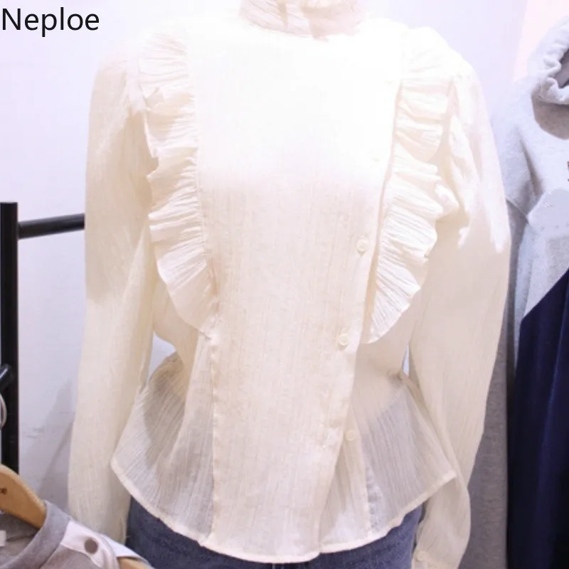 Neploe/Летняя Повседневная Женская блузка Однотонный свитер с рукавами клеш 2019