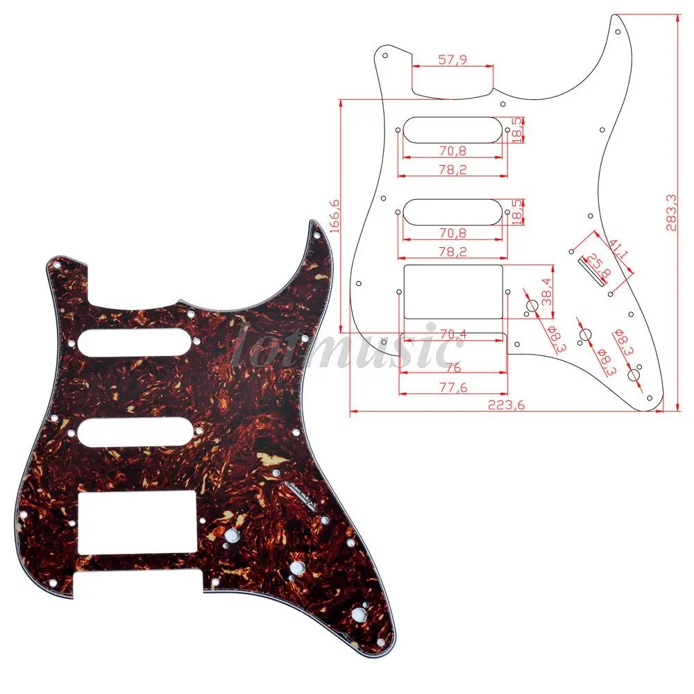 Электрогитарная пластина для царапин HSS ST Style запасные части 3 слойная жемчужная