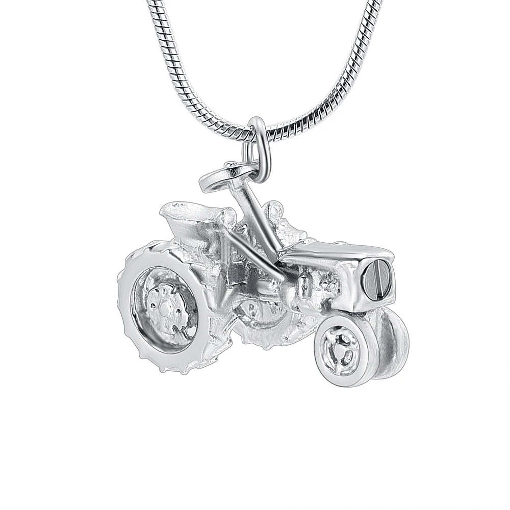 

IJD10536 Tractors Cremation Necklace For Men 316L Stainless Steel Memorial Urn Pendant Keepsake Jewelry Hold Ashes Of Dad