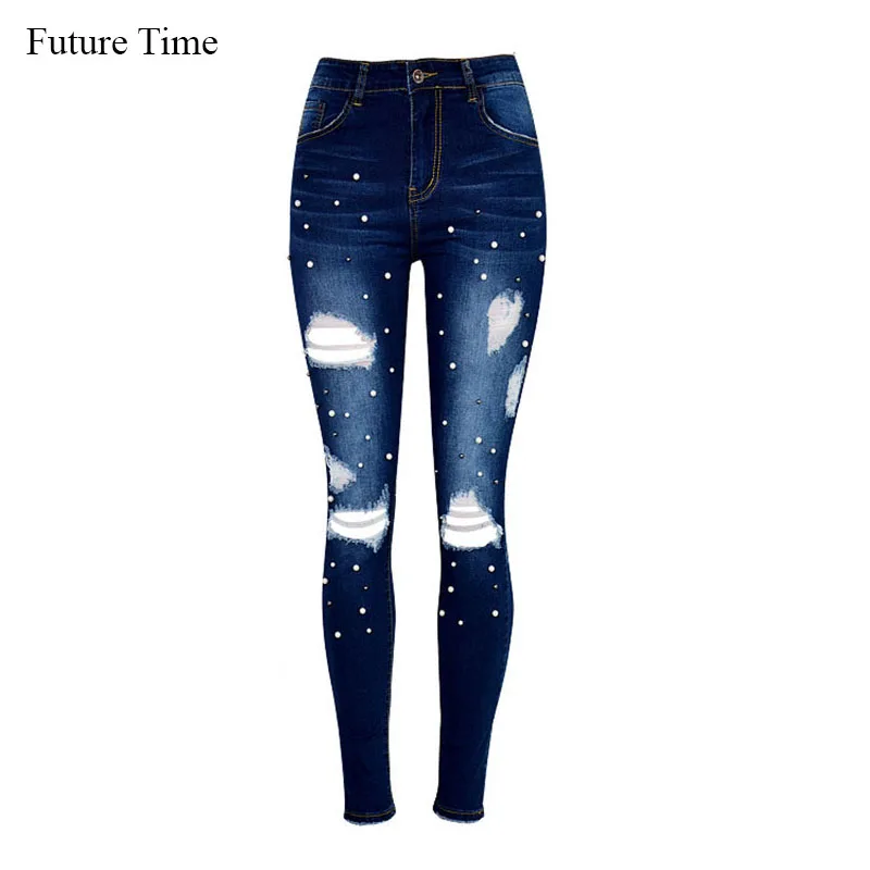 Future Time рваные джинсы брюки клеш с вышивкой обтягивающие длинные женские
