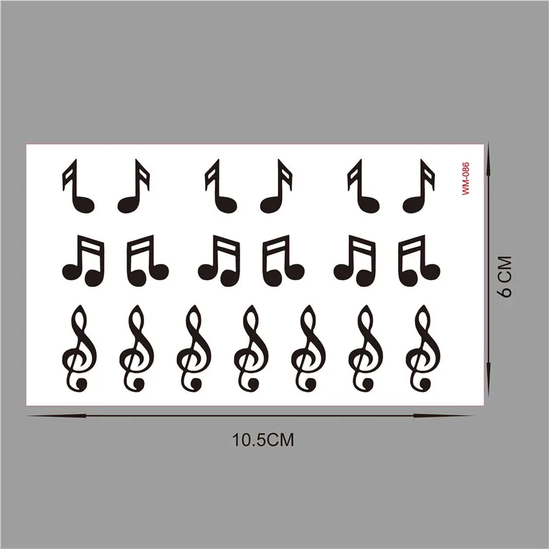 4 шт. оригинальная гитара I love music note поддельная Татуировка непромокаемая