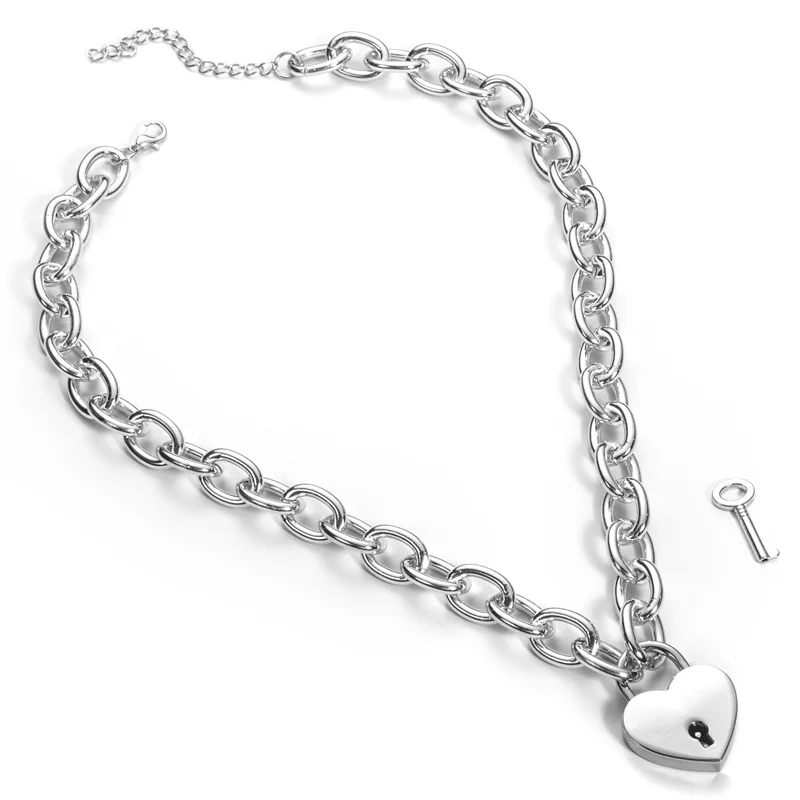 Key to My heart lock ожерелье Женская металлическая цепочка с замком ожерелье s шеи воротник пастельные готические ювелирные изделия подарок на день Святого Валентина