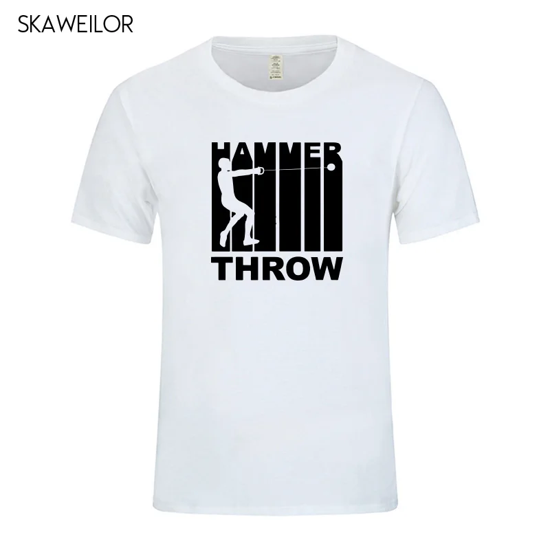 Мужская футболка с принтом Hammer Throw стильная коротким рукавом хлопковая