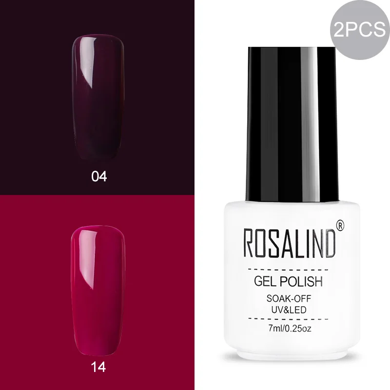 RC-2GELS-37 ROSALIND Gel Varnish Set For Manicure Hybrid Nail Art Top Coat Primer - Цвет: RC-2GELS-37