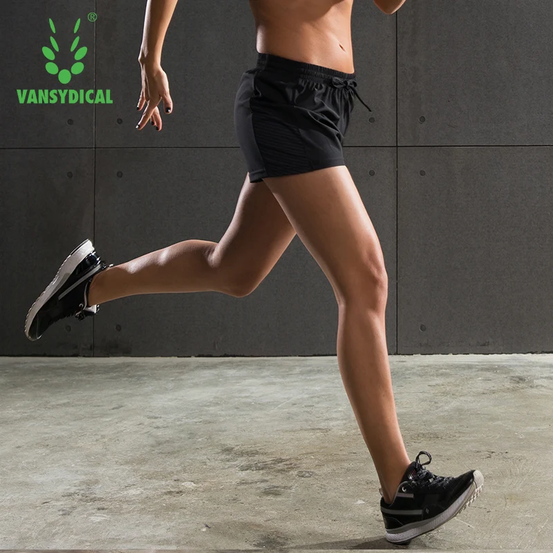 Vansydical женские шорты для бега фитнеса йоги спортивные быстросохнущие с