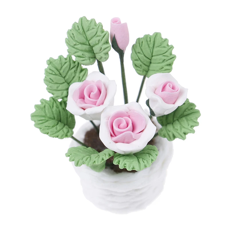 

Dollhouse Flower New 1/12 Scale Dollhouse Artificial Fake Plant Flower In Pot Fairy Garden Doll Houses Toy Dollhouse Miniature
