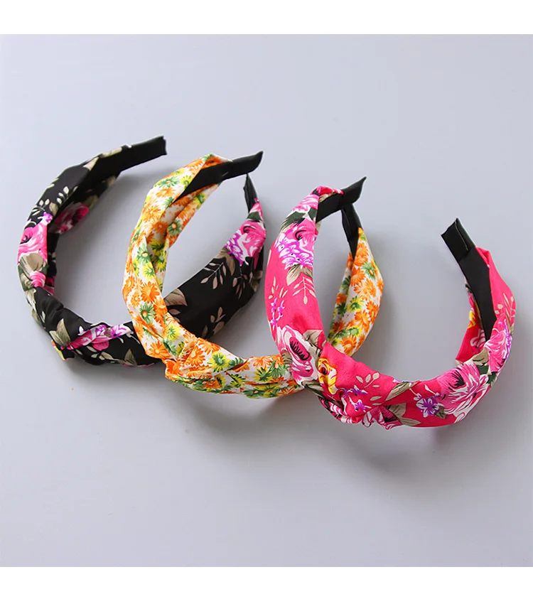 New Fashion Girls Cute Cartoon Dot Flower Smile Face Cloth Headband Kids Birthday Gifts Hairbands Hair Bands Hair Accessories