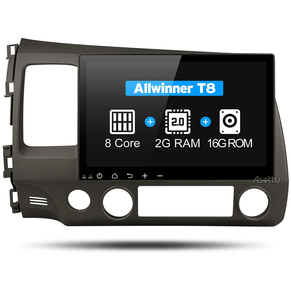 without camera Asottu 2 г android 8,1 автомобиль dvd gps плеер для honda civic 2006-2011 автомобилей Радио Видео плеер gps-навигация автомобиля стерео 2 din dvd - Цвет: without camera