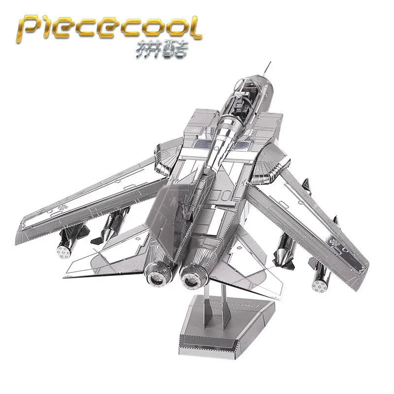 Piececool 3D металлическая головоломка Tornado Fighter модель самолета DIY лазерная резка