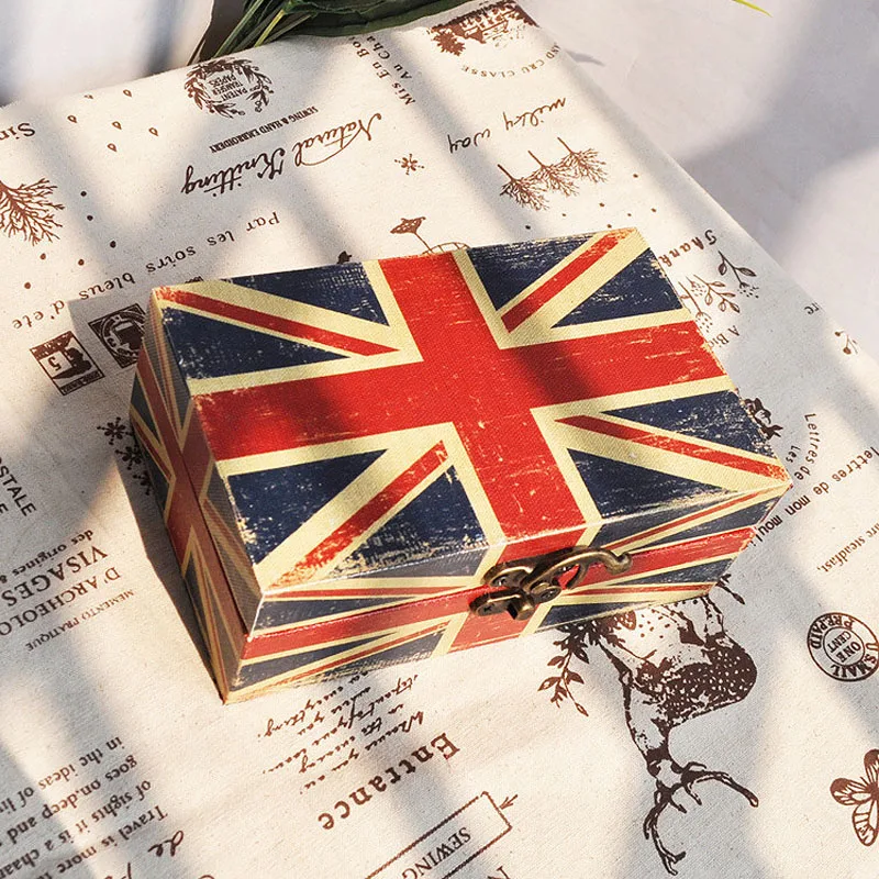 Многофункциональная деревянная коробка для хранения в стиле ретро домашнего