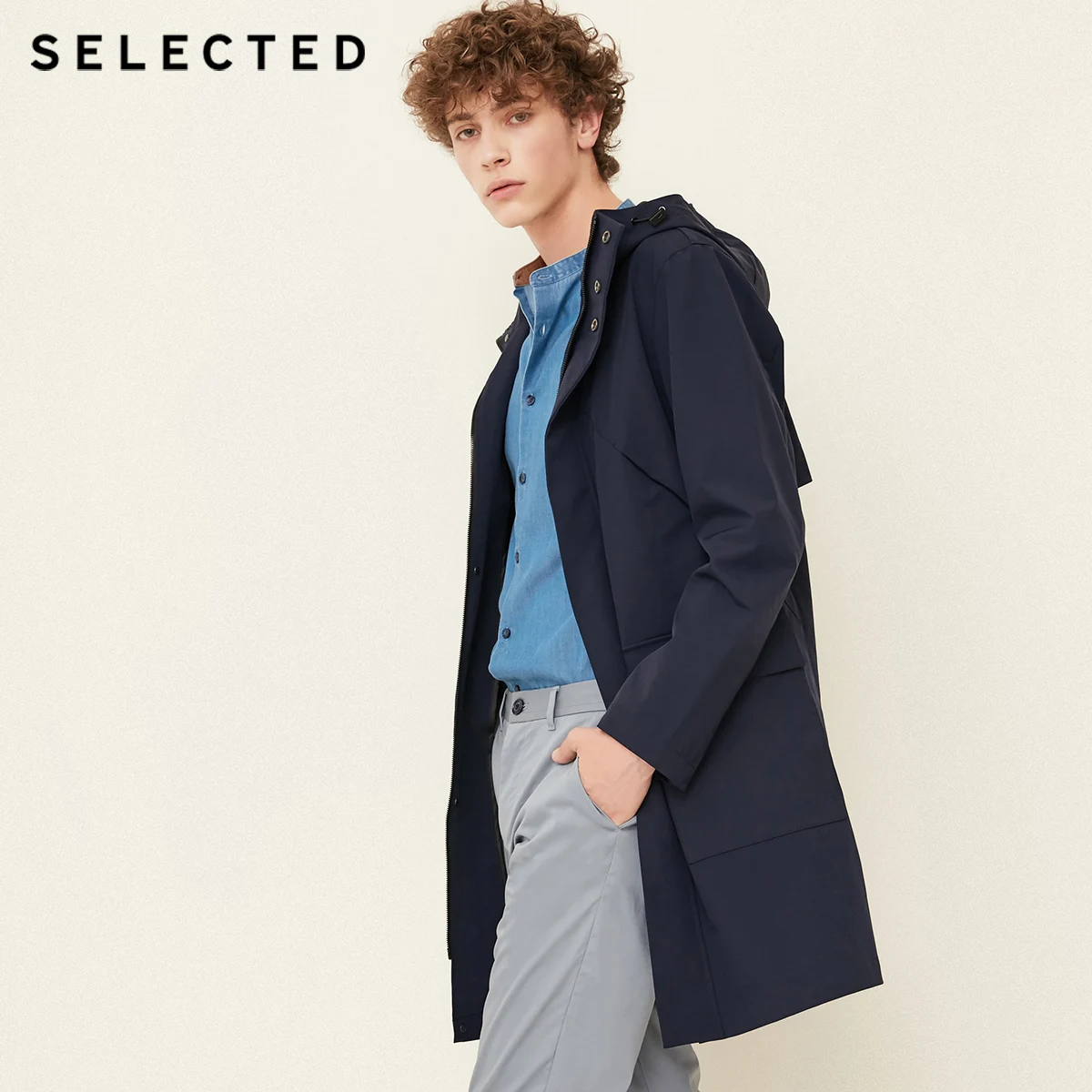 SELECTED blackrock's new male hooded fly opening Outwear S | 4183OM509 Мужская одежда