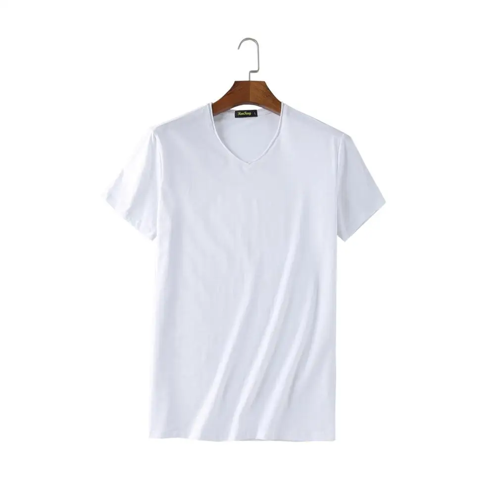 V neck white Мужское боди майка мужская белая нижнее белье бамбуковый клубок хлопка Мужская спортивная майка V-образный вырез - Цвет: V neck white