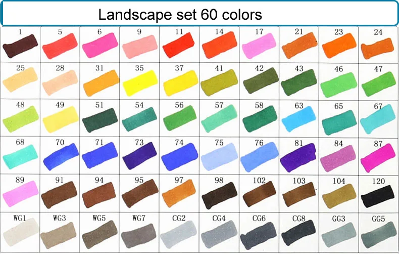 60 Landscape Set T5 Touchfive, 30406080 цветов, двойная головка, художественные маркеры, ручка, маслянистая, алкогольная, эскиз, маркер, ручка, товары для рукоделия, для анимационного манга, рисование - Цвет: 60 Landscape Set T5