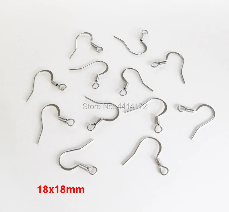 Free Shipping Good Quality 18mm Flattened Stainless Steel Earring Clasps Hooks Women's Men DIY Jewelry Findings 300pcs(150pairs) |