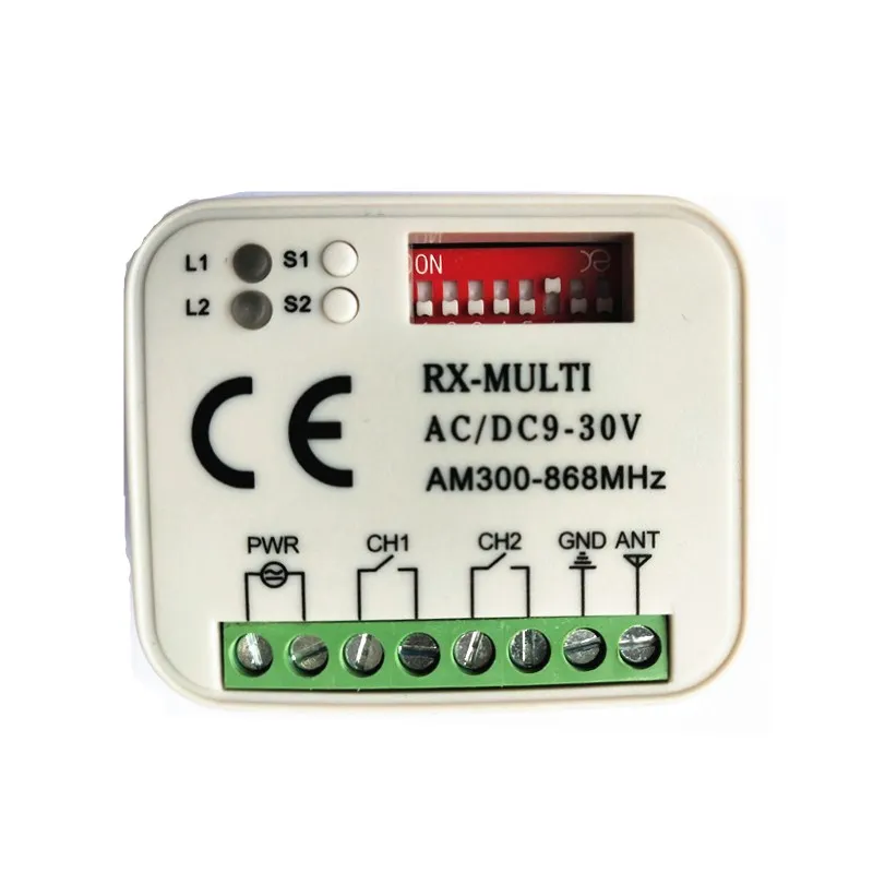 

300-900MHZ AC DC 9-30V непрерывный код RX многочастотный пульт дистанционного управления приемник