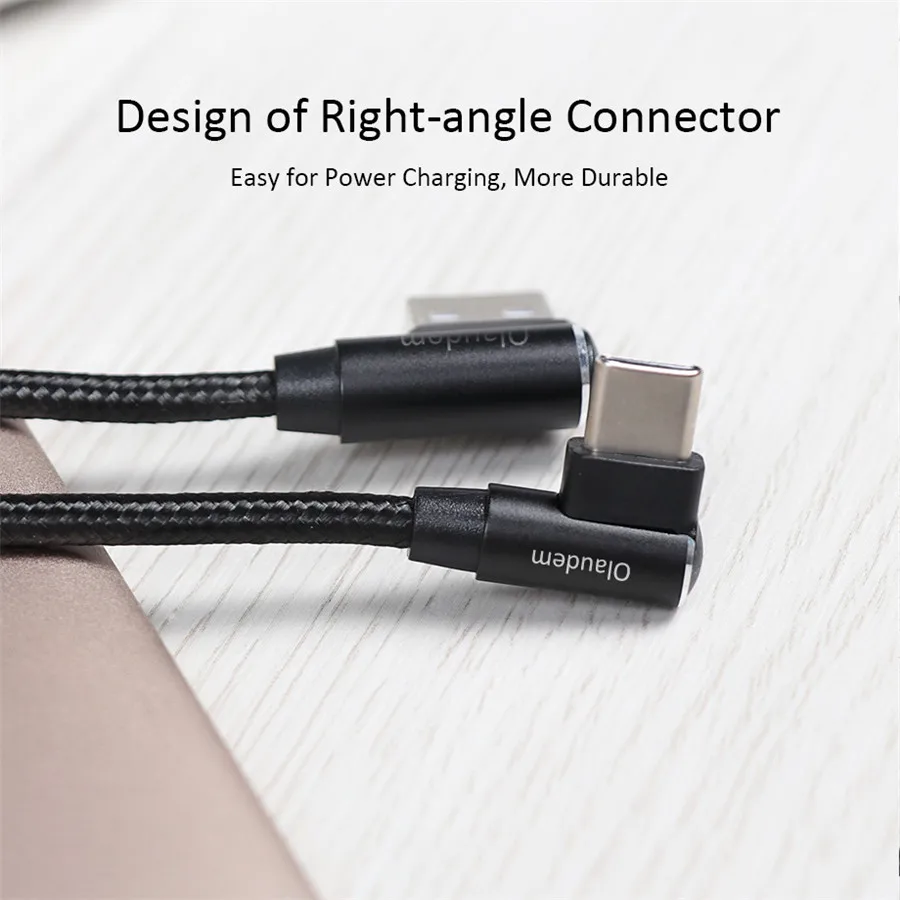 Шейные скобки... плетеный нейлоновый 90 градусов кабель USB C для huawei P10 Быстрая
