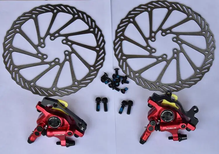 red and G3 180mm ZOOM MTB дорожный велосипед Тяговая линия Гидравлический дисковый тормоз суппорты Передние Задние HS1/G3 диск 160/180 ротор pk Avid BB5 BB7 запчасти для велосипеда - Color: red and G3 180mm