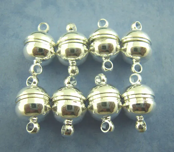 DoreenBeads магнитные гематитовые застежки полукруглые Серебристые цвета 14 мм (4/8 &quot) x